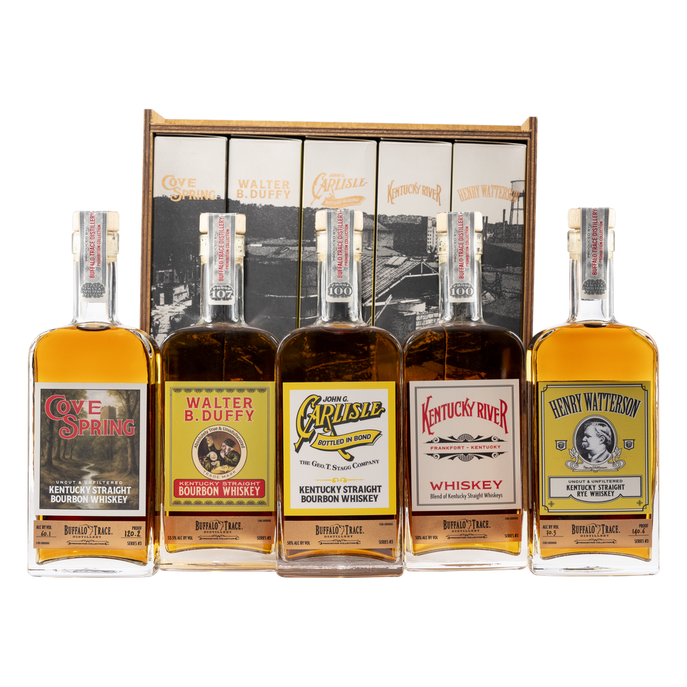 The Prohibition Collection — five bottles and their case